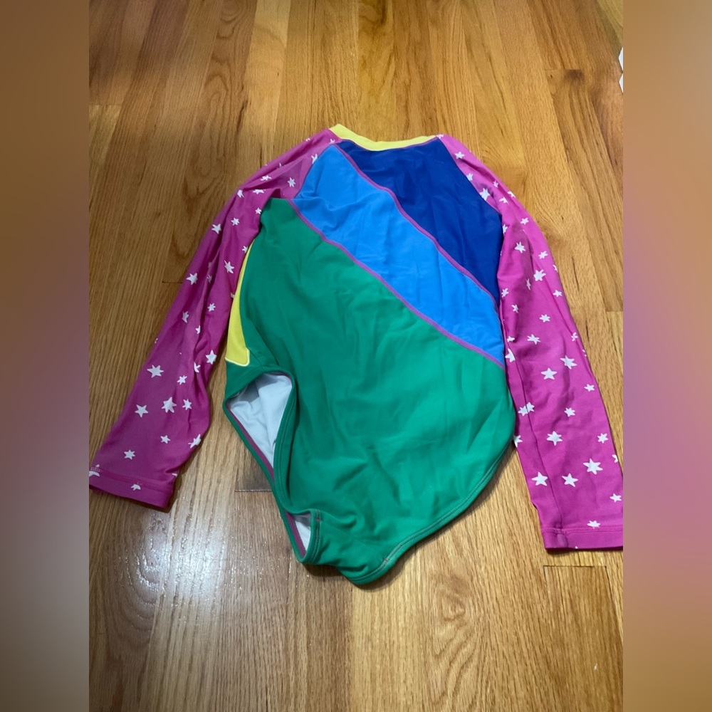 2 Hanna Anderson girls long sleeve one piece bathing suits. Size: 140 (10)